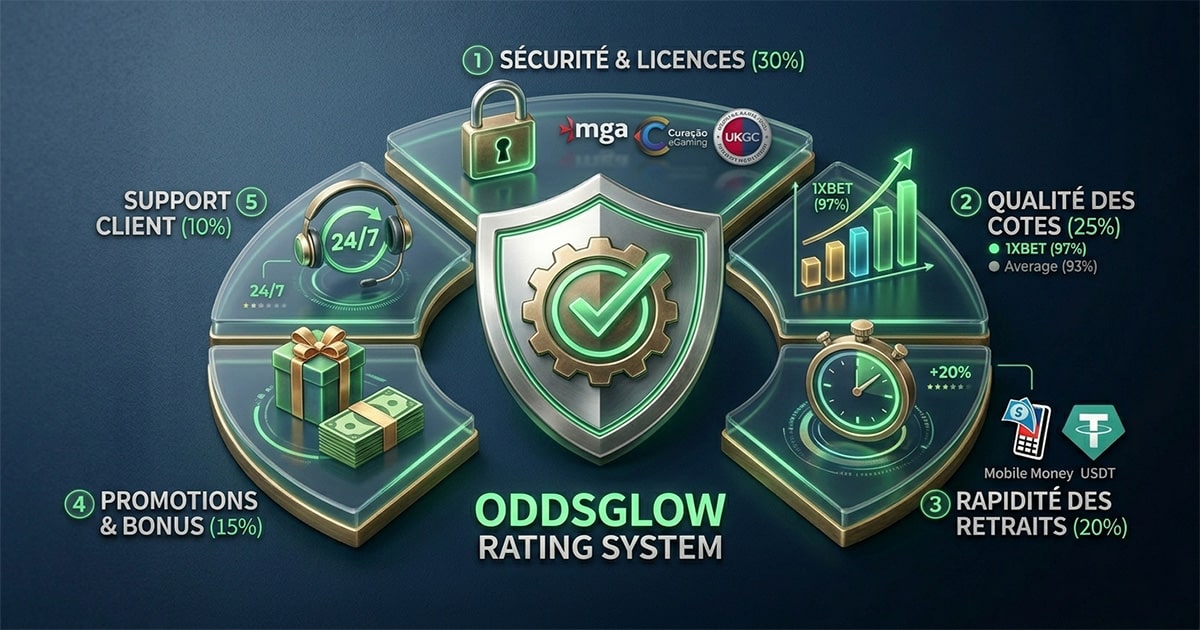 Répartition de la note Oddsglow